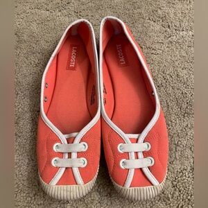 Lacoste Women's Pink and White Footwear - flats